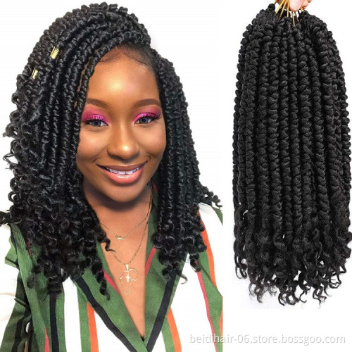 12inch 12strands Crochet Braids Senegalese Passion Twist Spring Hair with Curly Ends Pre Looped Bomb Twist